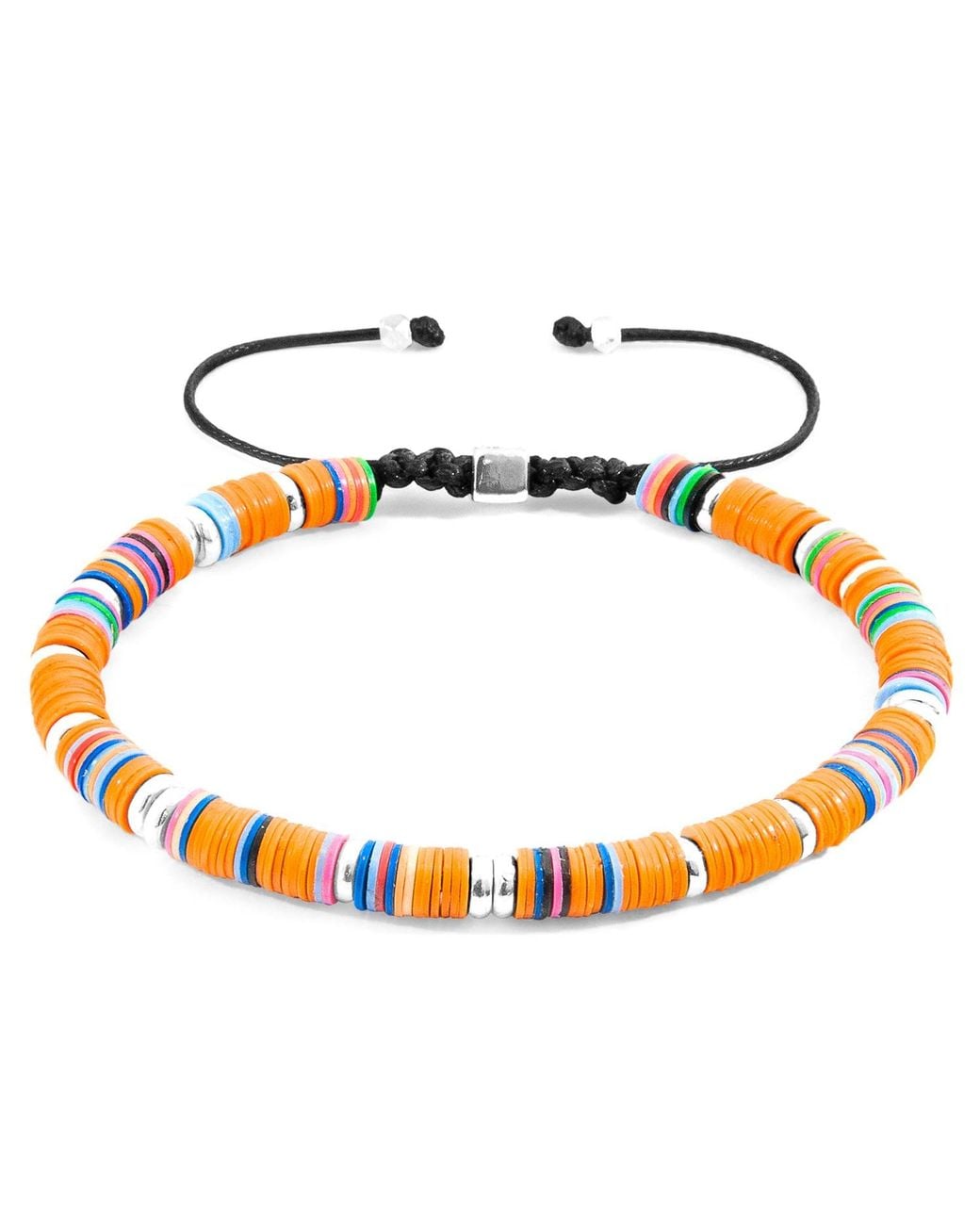 Anchor and Crew Blue Kivu & Vinyl Disc Macrame Bracelet for men