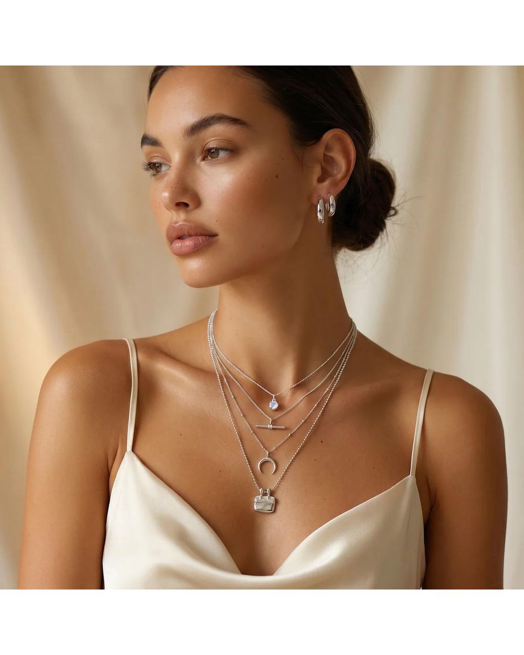 The Jewellery Store London Metallic The Equilibrium Bar Charm Necklace