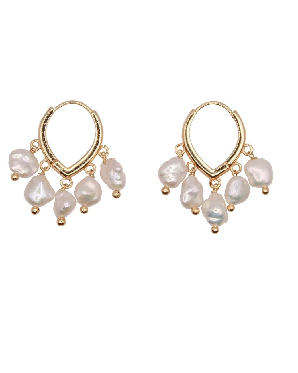 Marcia Moran Metallic Kaylin Pearl Earrings