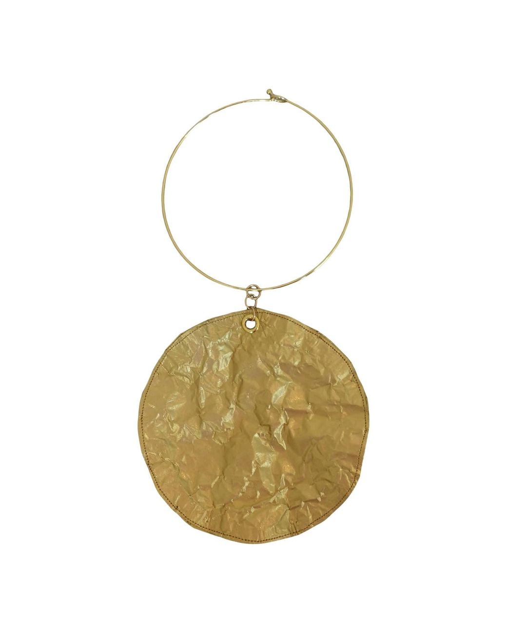 Romer Millinery Green Morphy Metallic Silk Large Disc Choker