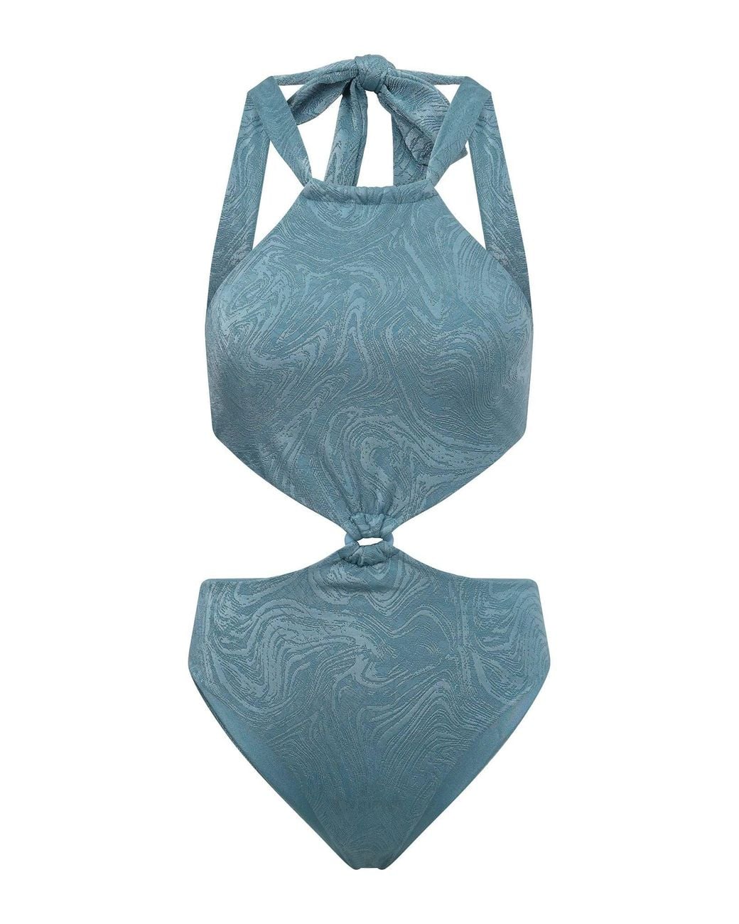 Baíah Blue Sirena Halter Swimsuit