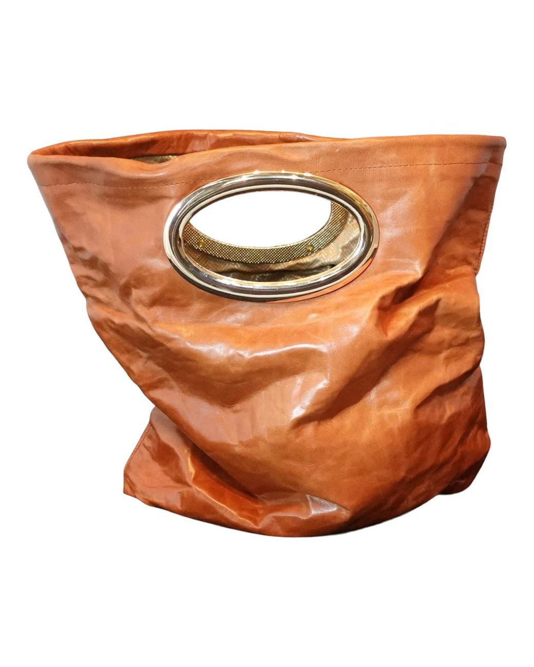 Romer Millinery Orange Morphy Moldable Clutch Bag Leather With Handle