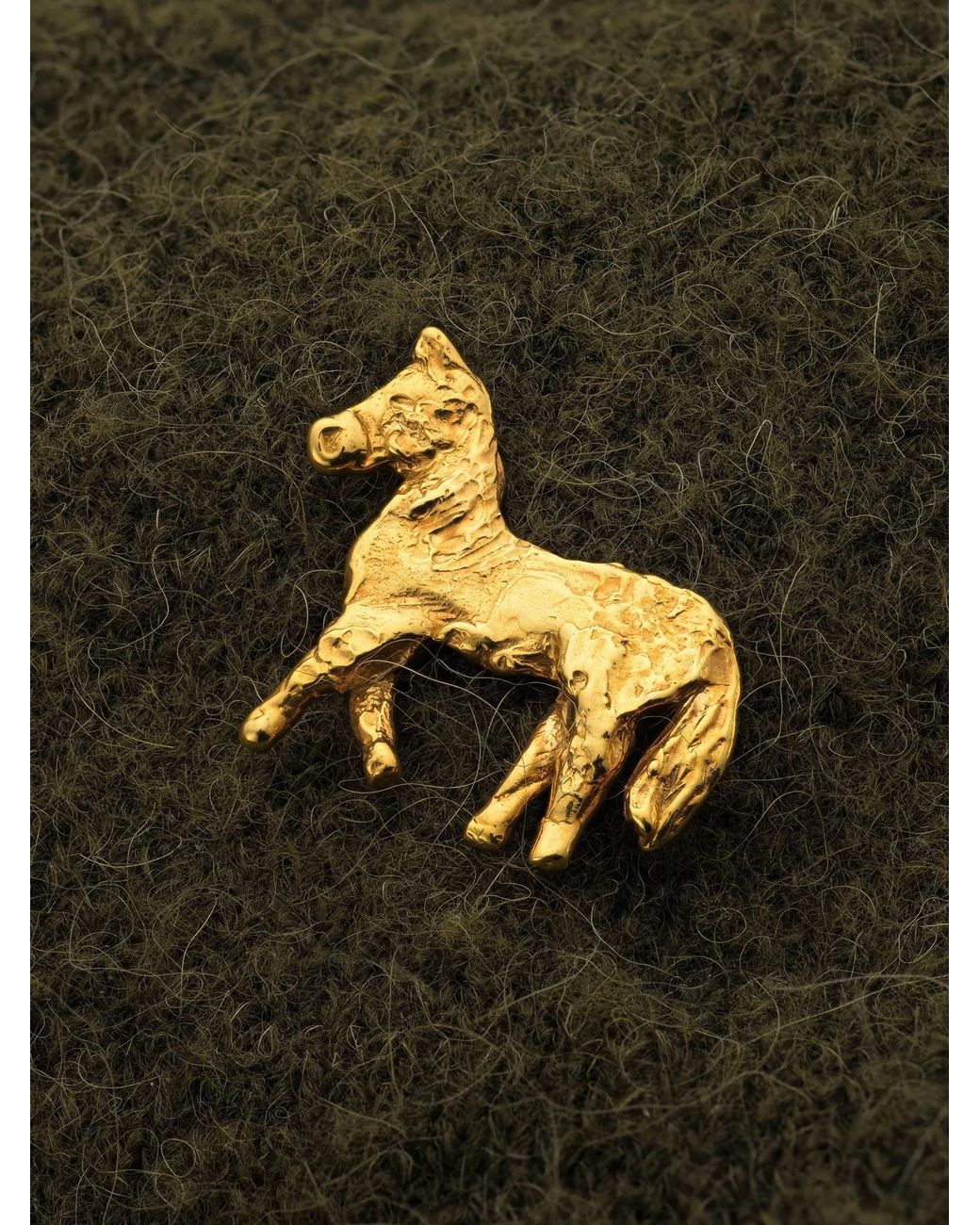 EVA REMENYI Metallic Horse Brooch