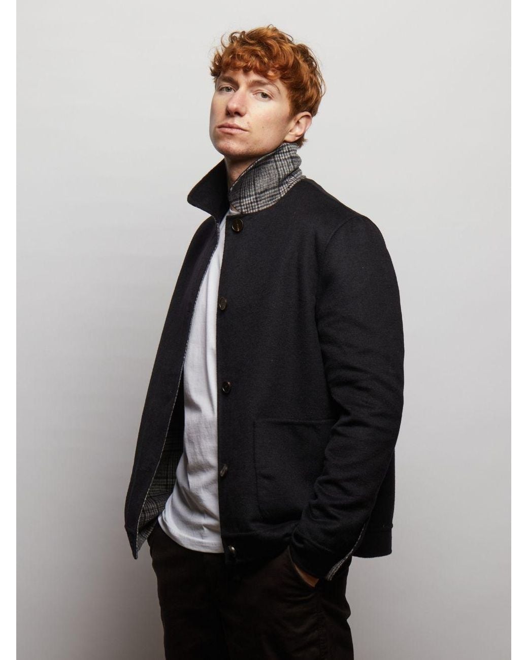 Guards London Gray Scot Reversible Wool Blend Jacket for men