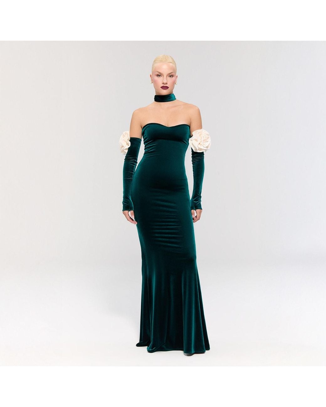 Nur Karaata Black Versailles Rose Gown