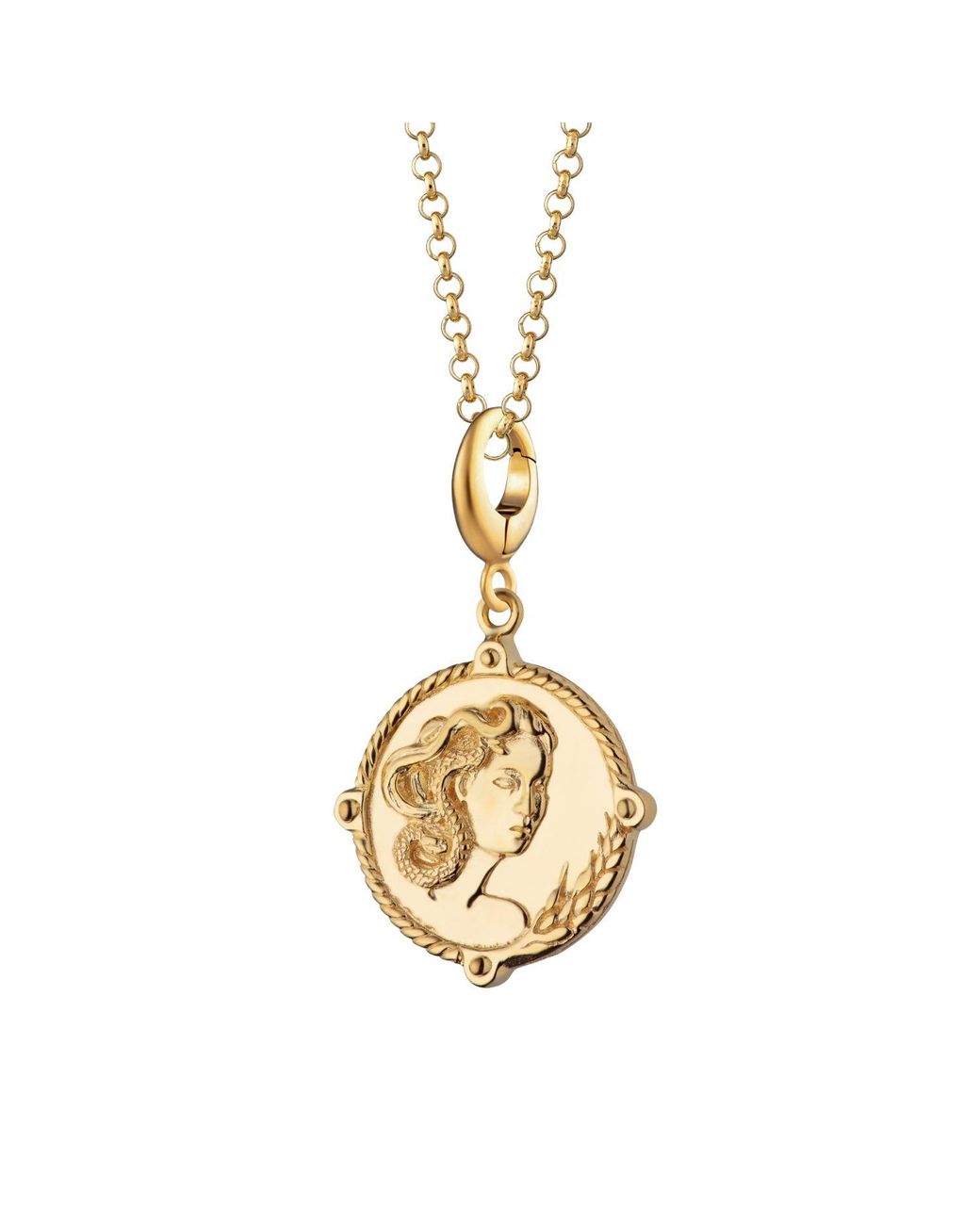 Lily Charmed Metallic Plated Goddess Of Fertility And Nature Demeter Charm Necklace