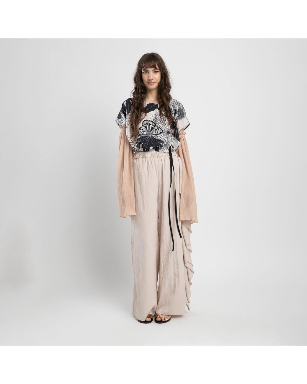 ARTISTA Black Neutrals Epic Puffy Sleeve Top