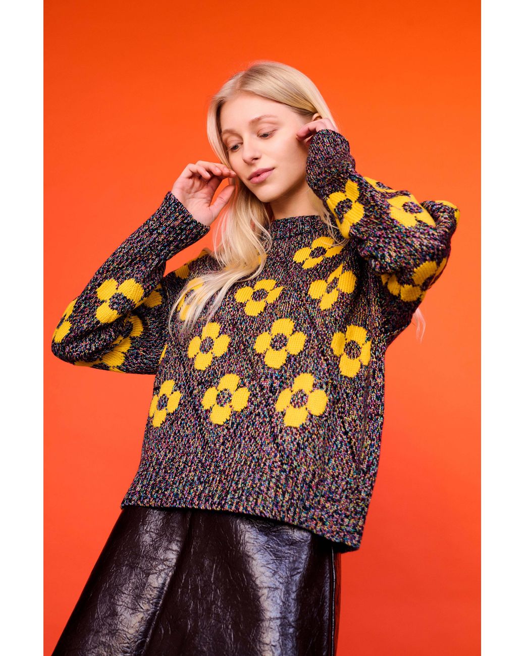 Gigi Knitwear Yellow Flower Power Sweater