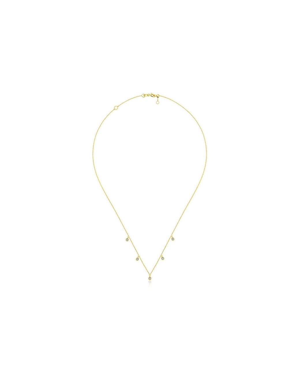 Genevieve Collection Metallic 18K By The Yard Diamond Necklace