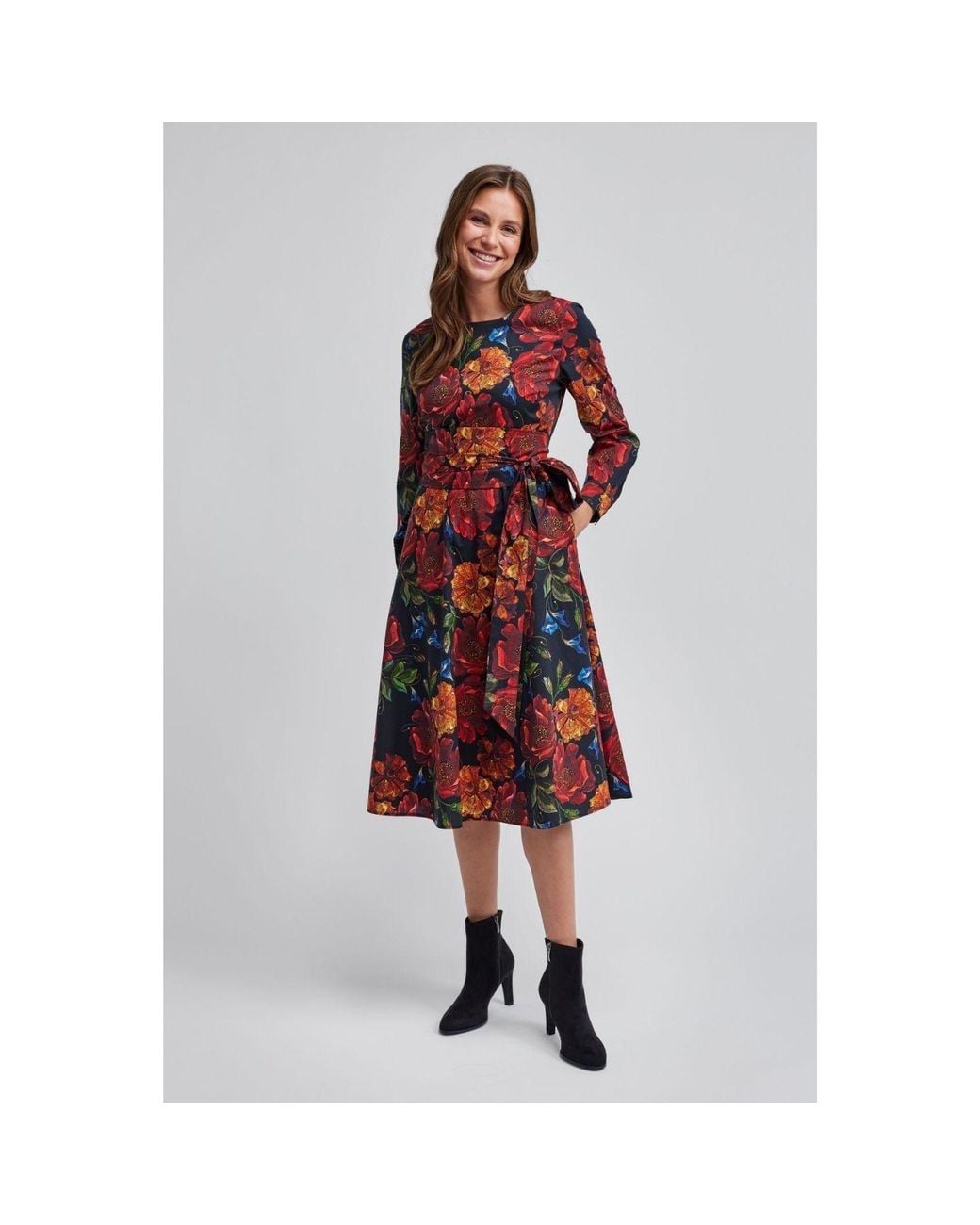 Marianna Déri Red Marigold Midi Dress