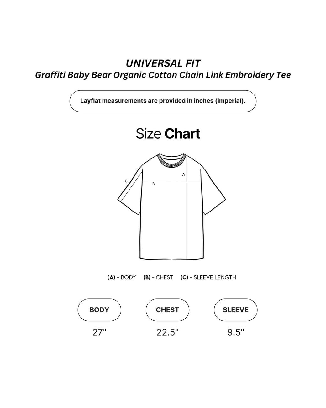 X Ilona Blue Red Universal Fit Graffiti Baby Bear Organic Cotton Chain Link Embroidery Tee for men