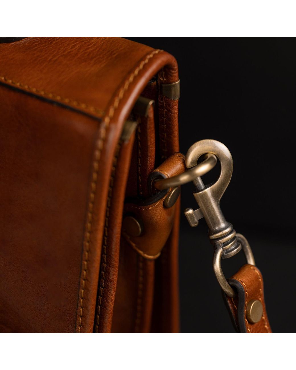 Time Resistance Brown Leather Briefcase Laptop Bag for men