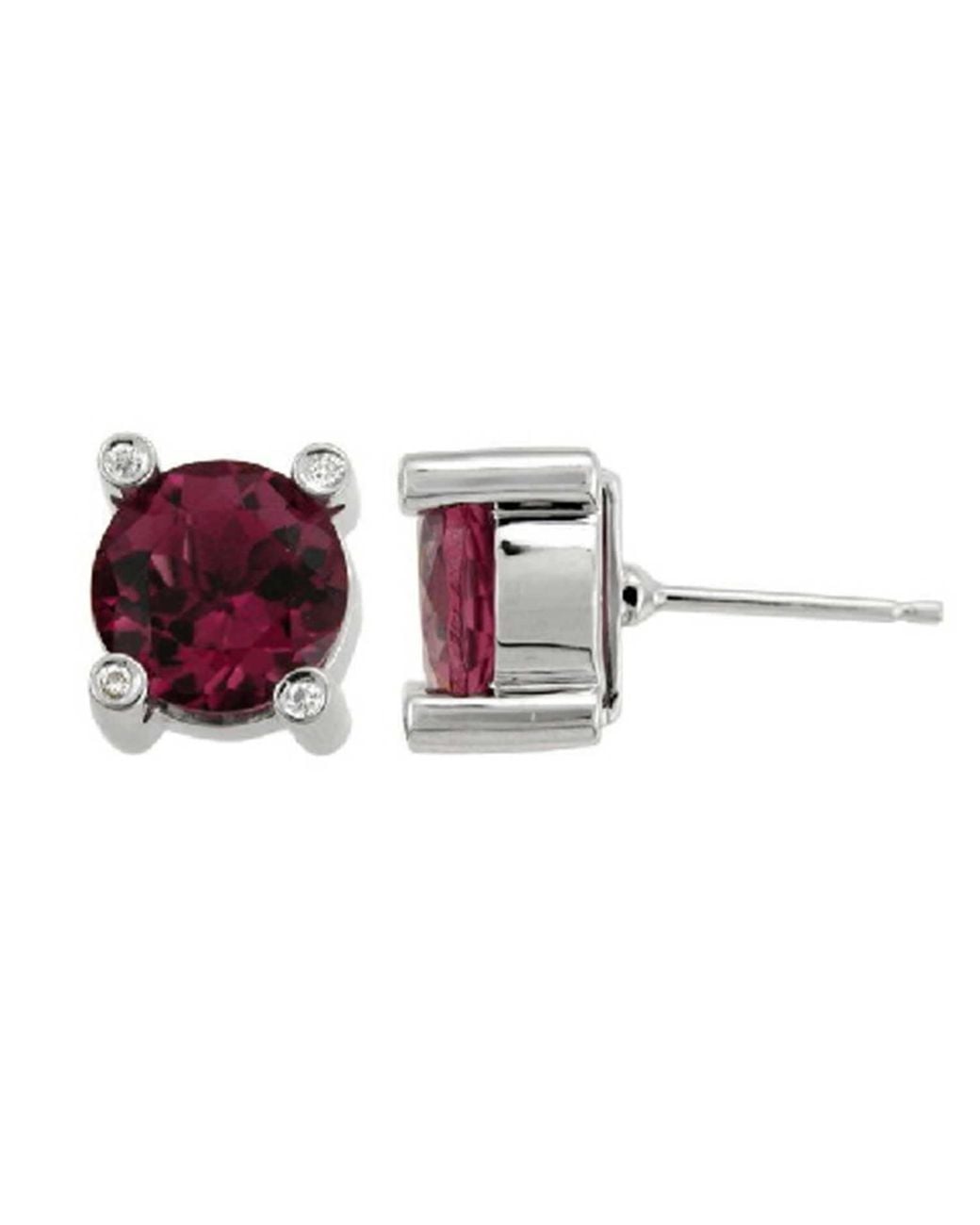 Artisan Multicolor Round Tourmaline Diamond Stud Earrings