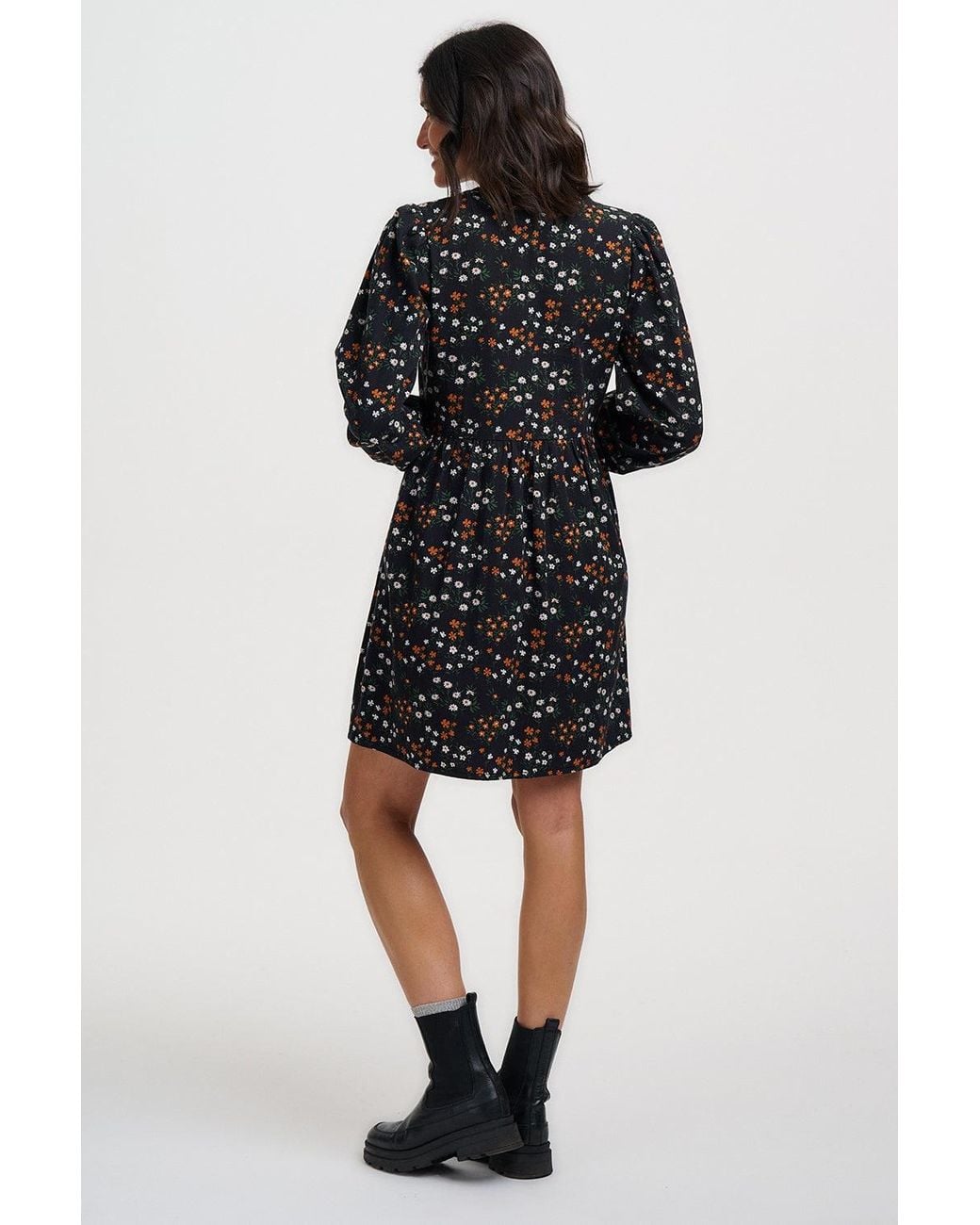 Sugarhill Black Brandy Short Smock Dress Floral