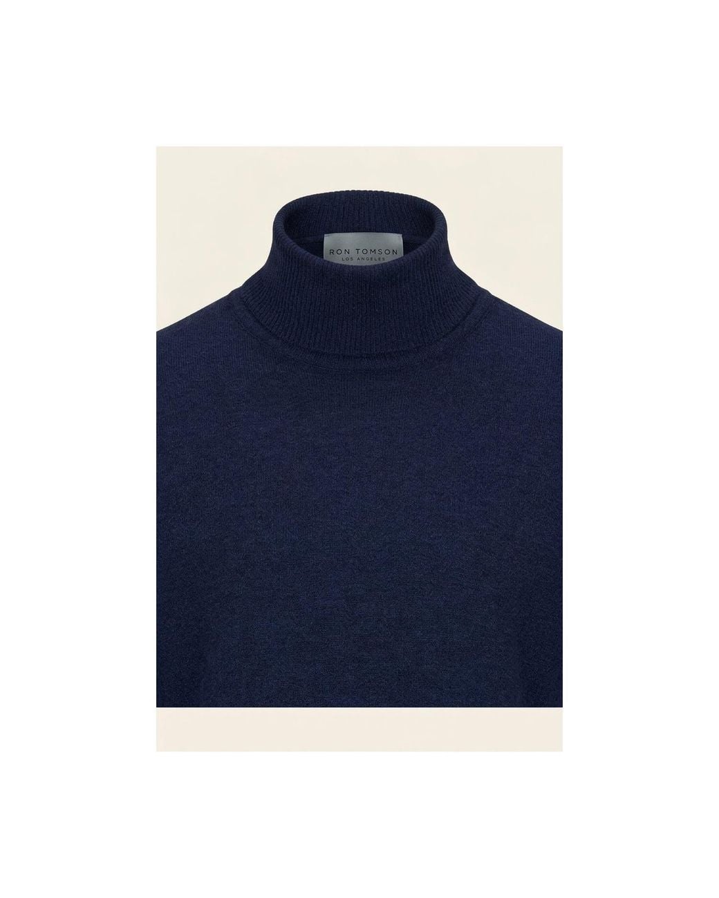 Ron Tomson Blue Rollneck Knit Sweater for men