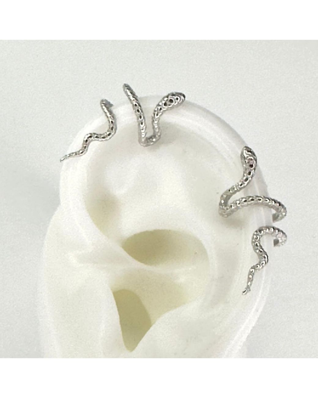 Jagged Halo Jewelry White Serpent Sterling Ear Cuff