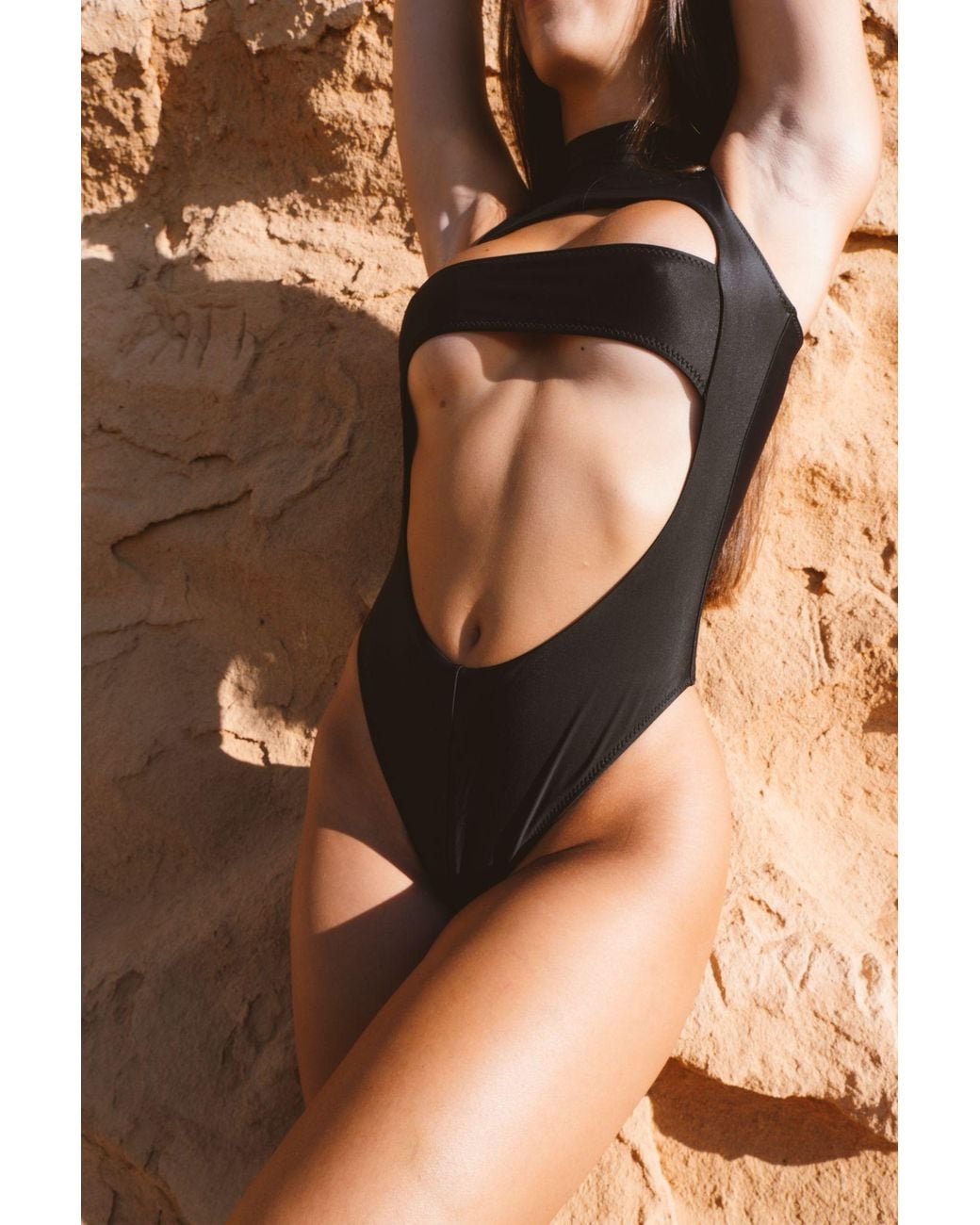 Misari Black Pure Cut-Out Swimsuit