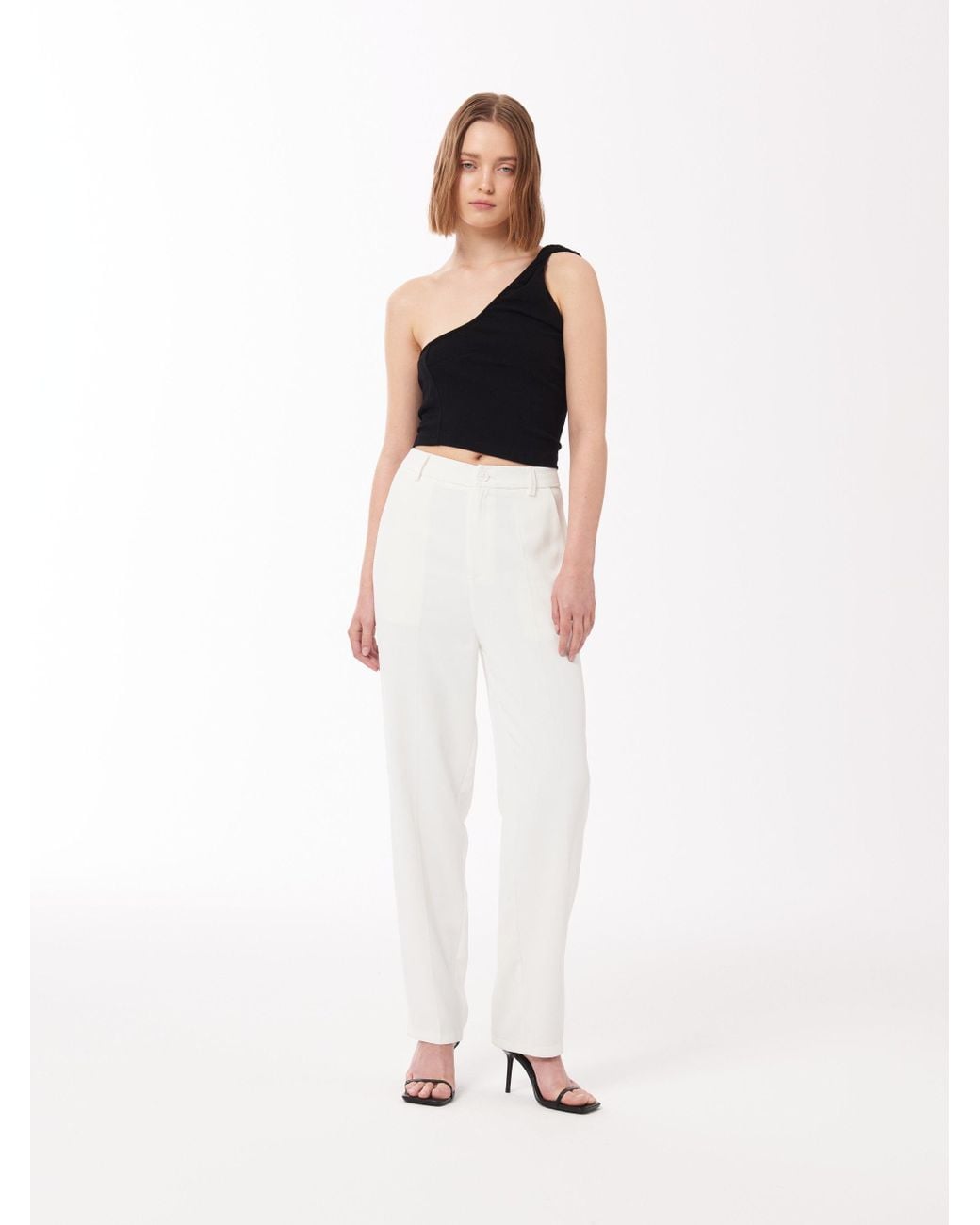 Sour Figs Black Two-Way Single Shoulder Twisted Strap Top