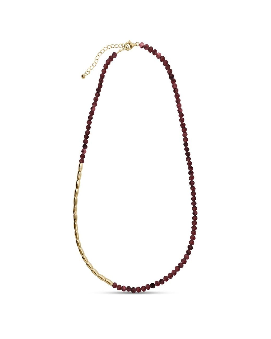 Clemence Wren Metallic Asymmetric Gemstone Necklace Nuggets