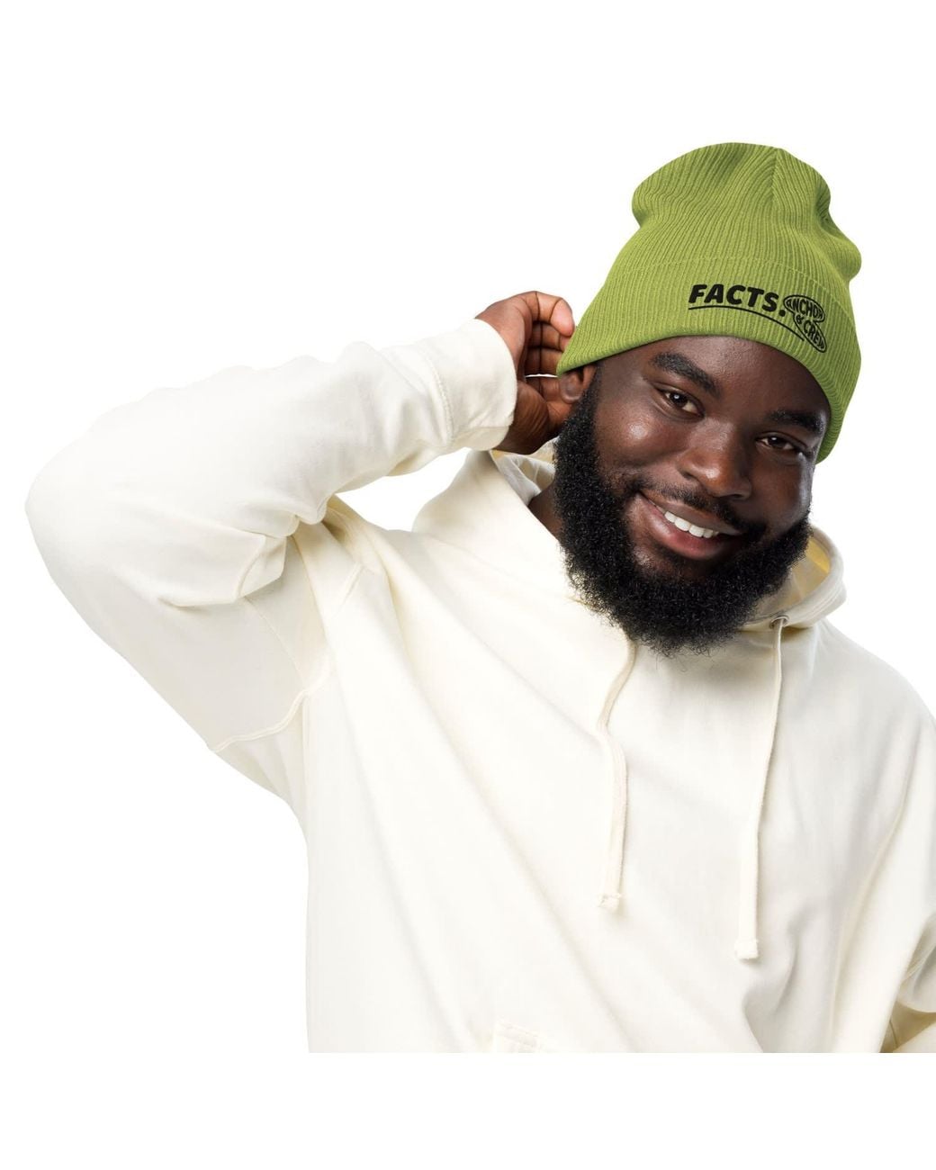 Anchor and Crew Green Leaf Facts Gen. Organic Cotton Embroidered Beanie for men