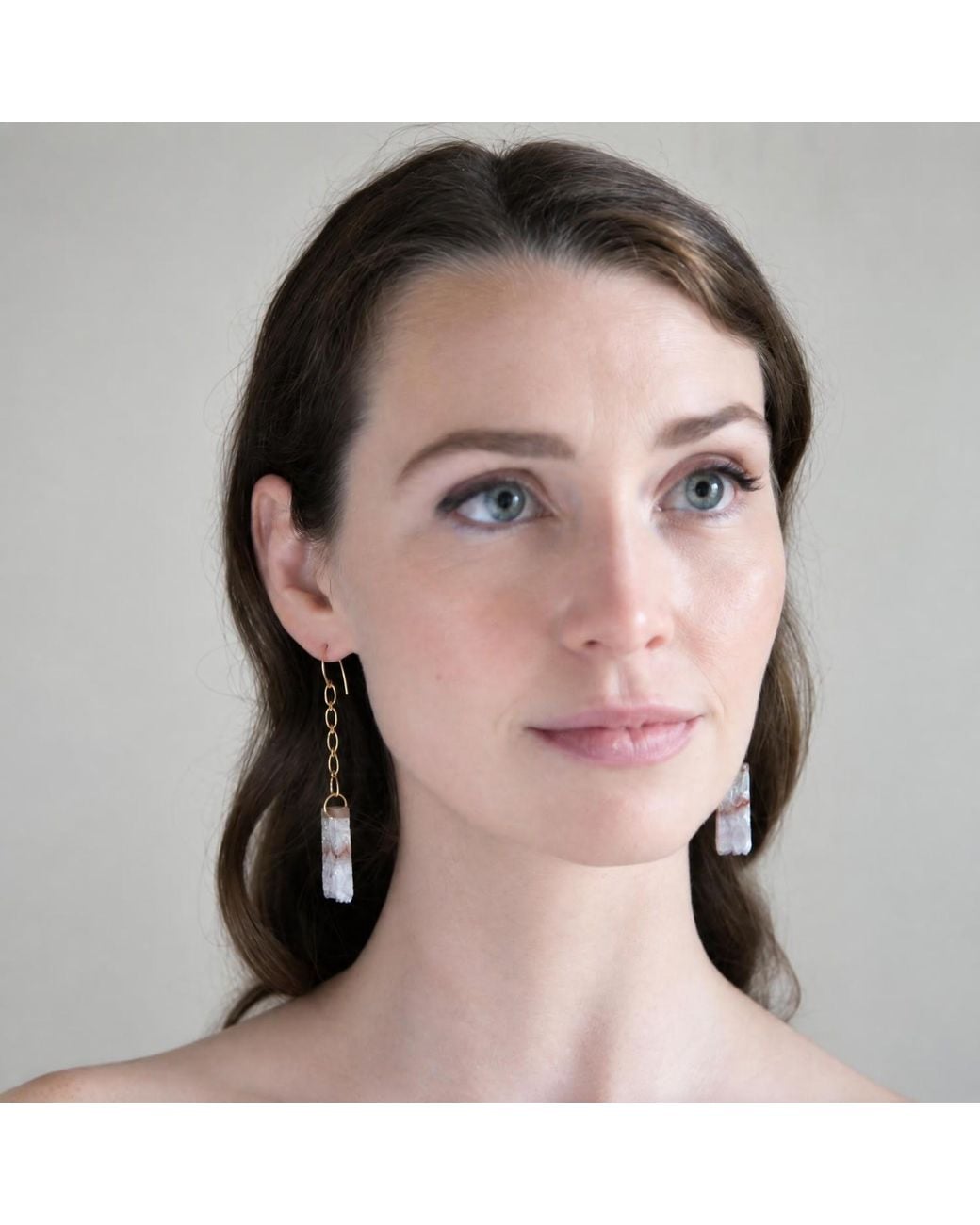 Heather Hawkins Jewelry Metallic Bohemian Amethyst Slice Earrings