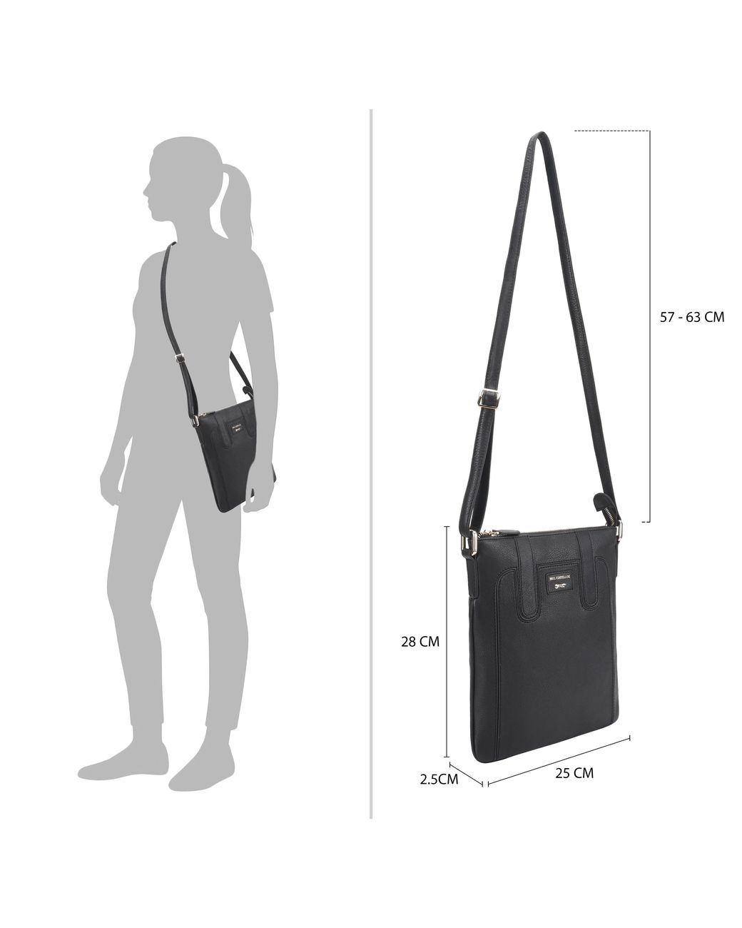 Paul Costelloe Black Marble Crossbody Bag