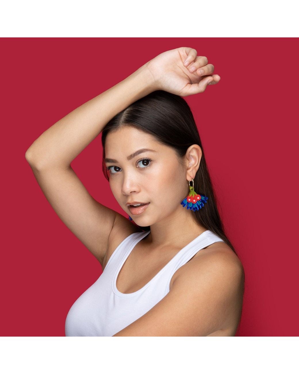 By Chavelli Blue Cosmos Flower Earrings