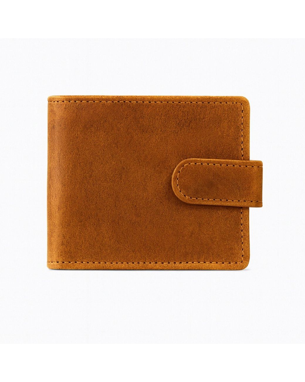 VIDA VIDA Orange Luxury Leather Zip Section Coin Wallet for men