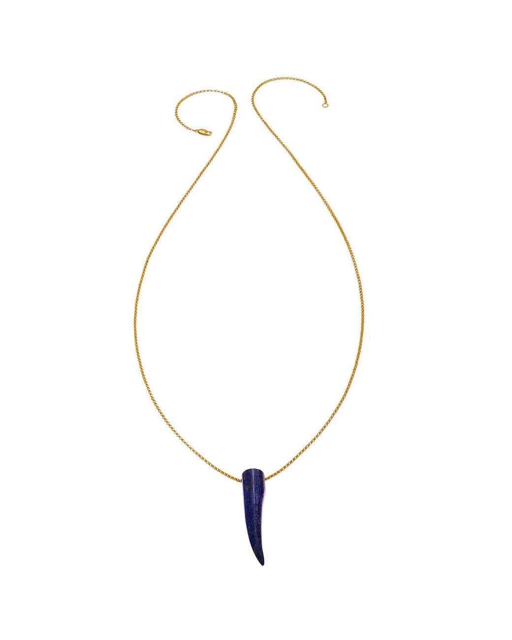 Heather Hawkins Jewelry Metallic Gemstone Horn Rolo Chain Necklace