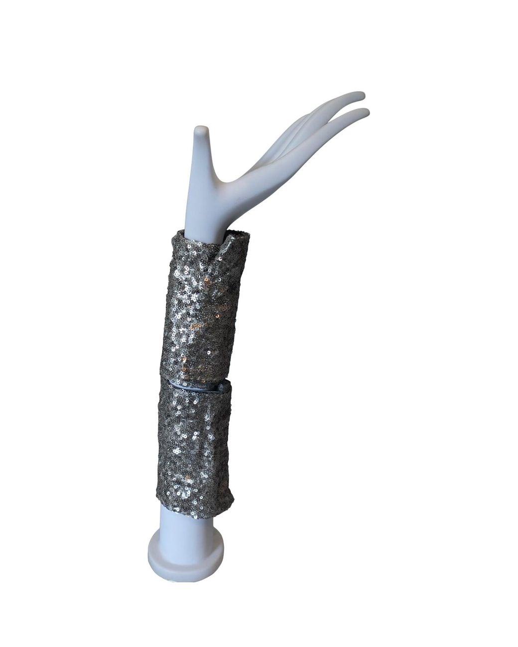 Romer Millinery Metallic Morphy Moldable Wrist Cuff Gunmetal Sequin Set Of Two