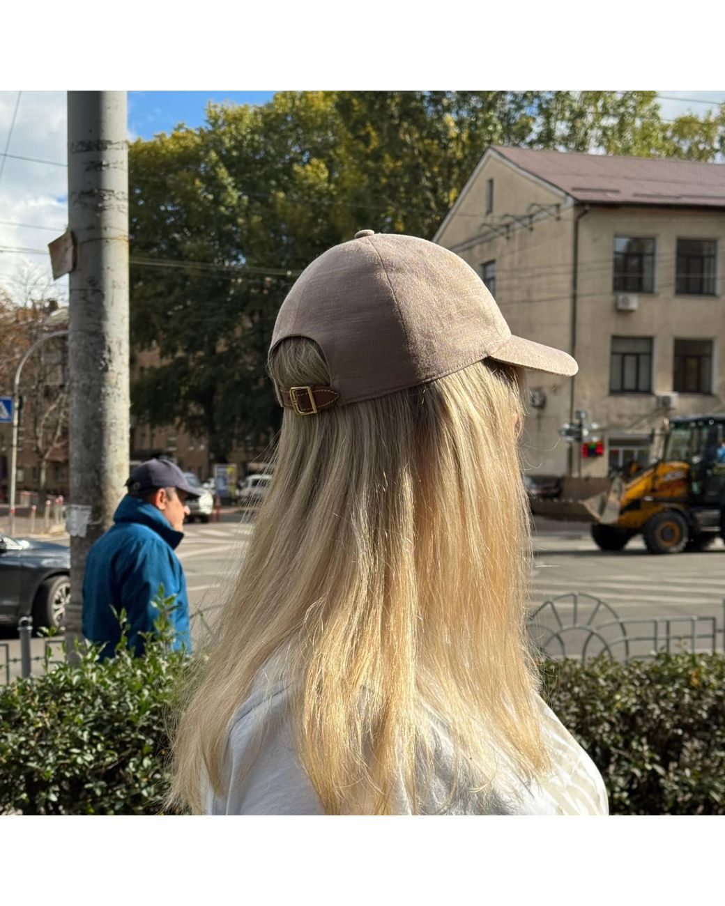 Cachemio Brown Cappuccino Italian Linen Baseball Cap – Adjustable Leather Strap, Lightweight Hat for men