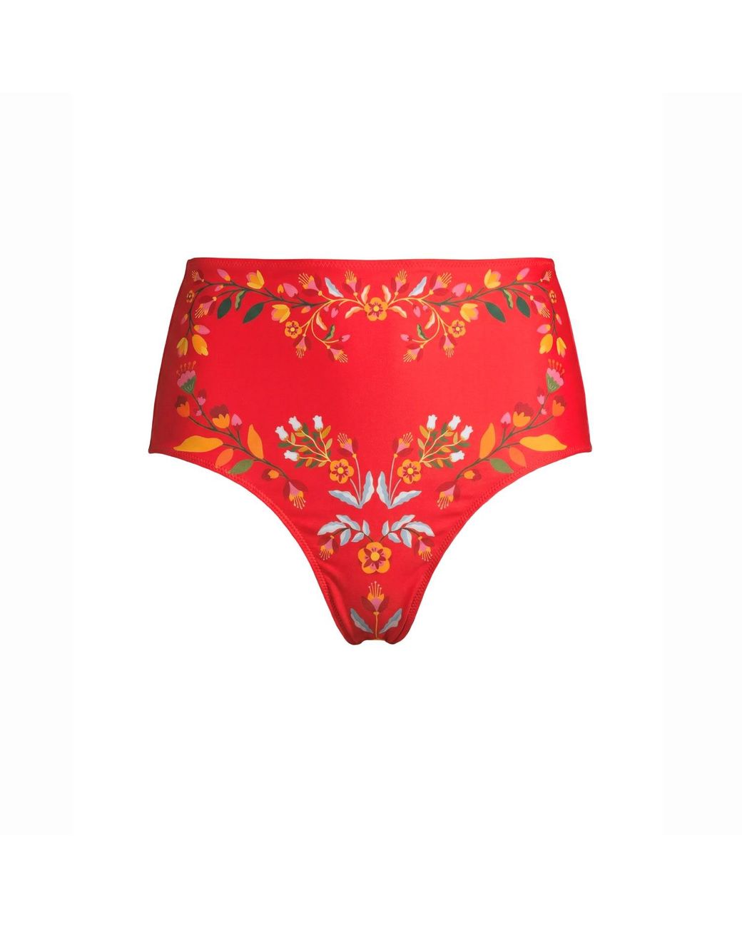 Jessie Zhao New York Red Scarlet Bloom Reversible Bikini Bottom