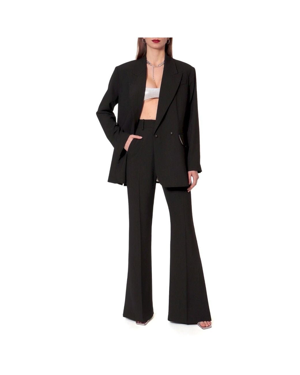 AGGI by HALEWSKI Black Camilla Neutral Flared Trousers -Long