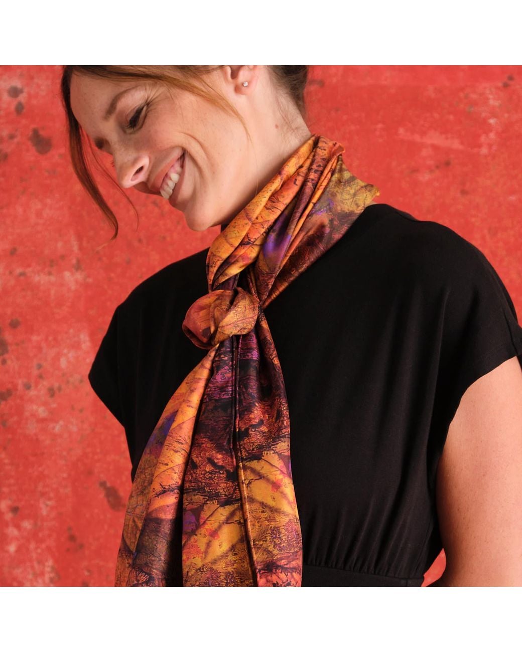 Richard Stone Studio Orange Sienna Silk Scarf