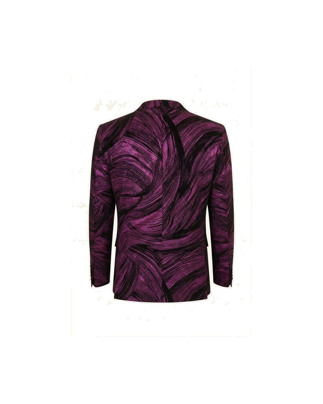 Ron Tomson Purple Cascading Peak Lapel Tuxedo Jacket for men