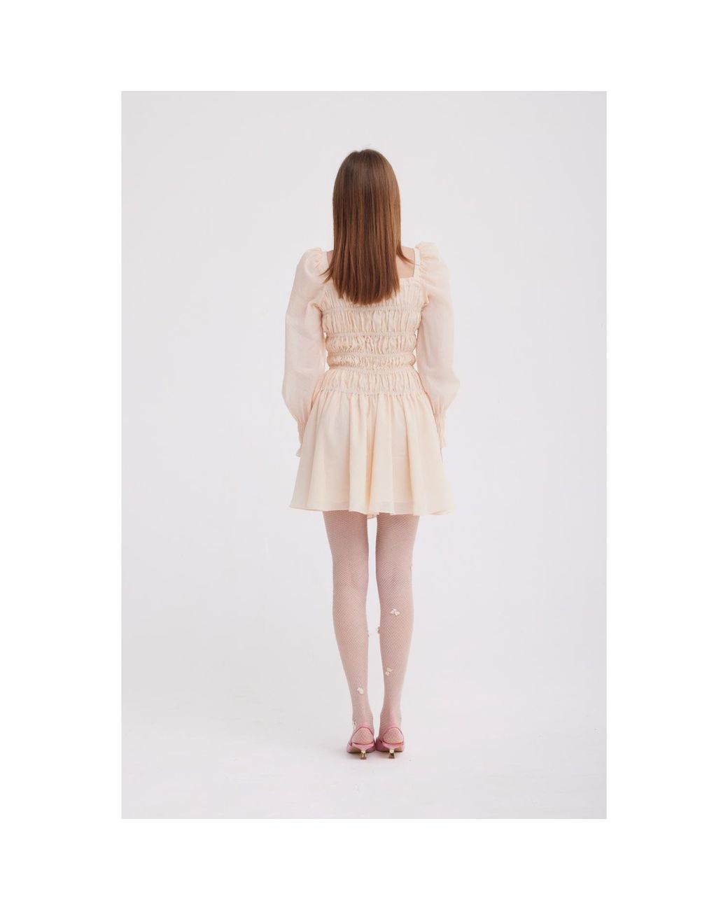 Georgette Natural Neutrals Celeste Soft Mini Dress