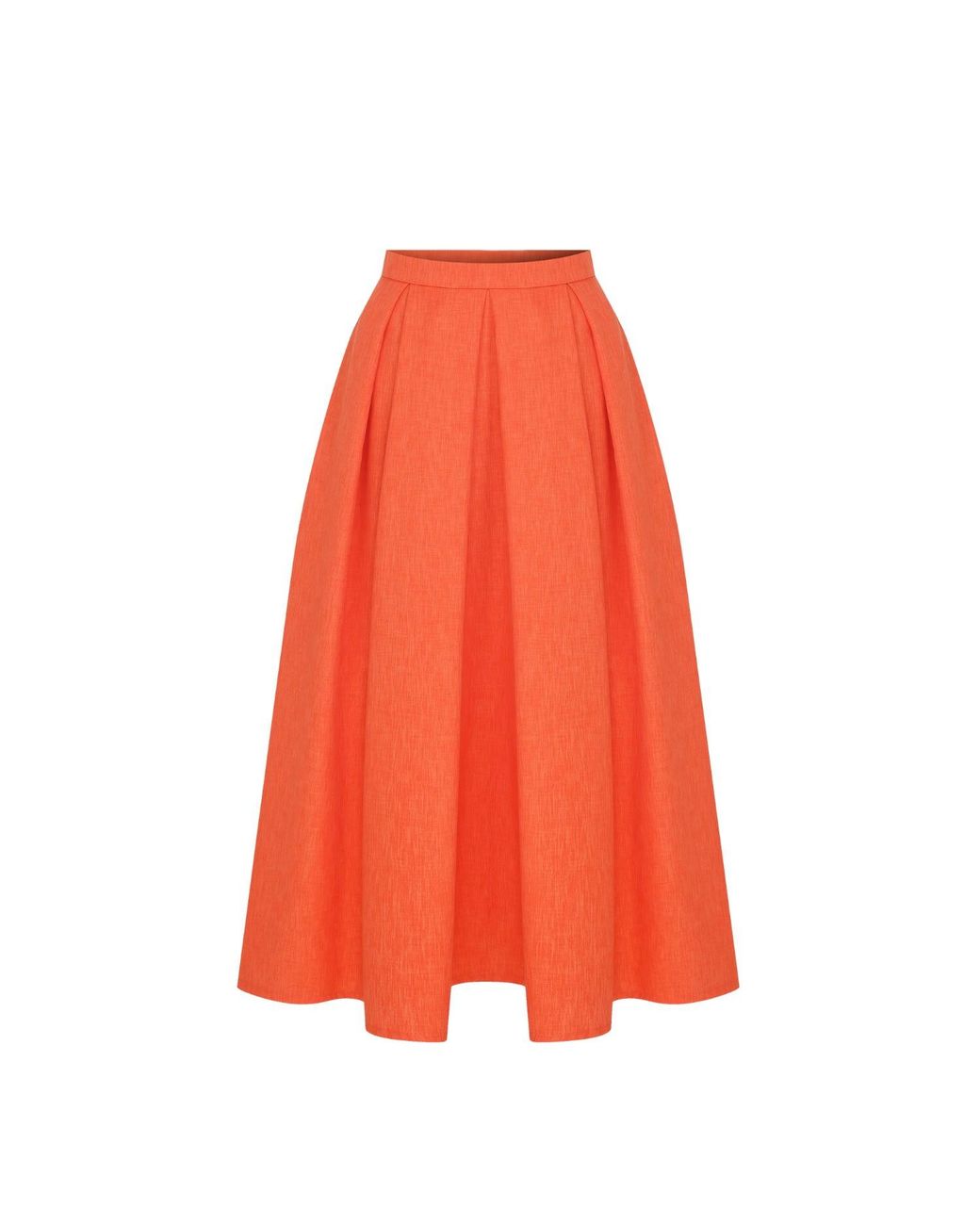 NAZLI CEREN June Midi Skirt In Spicy Orange