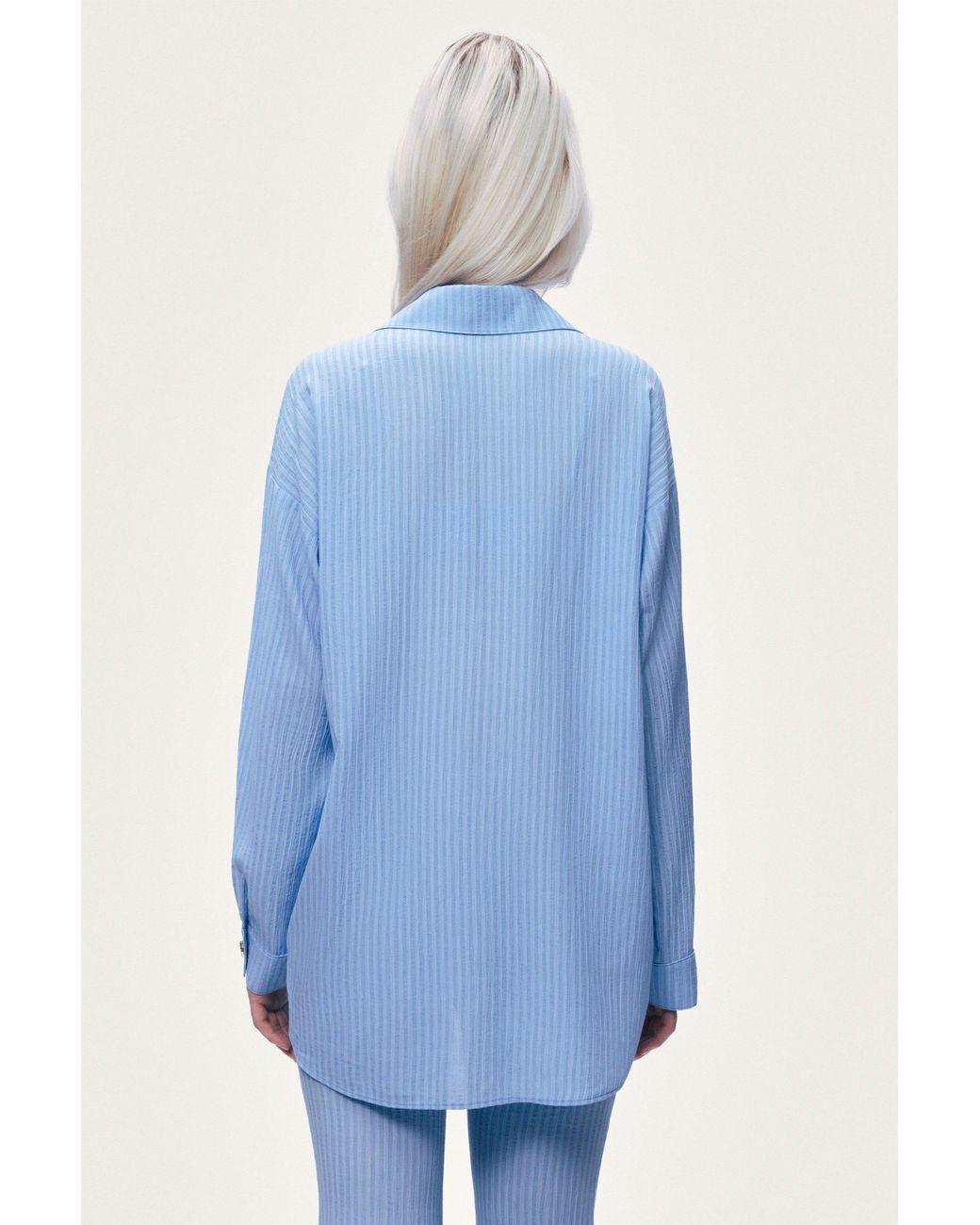 Nocturne Blue Bustier-Detail Shirt