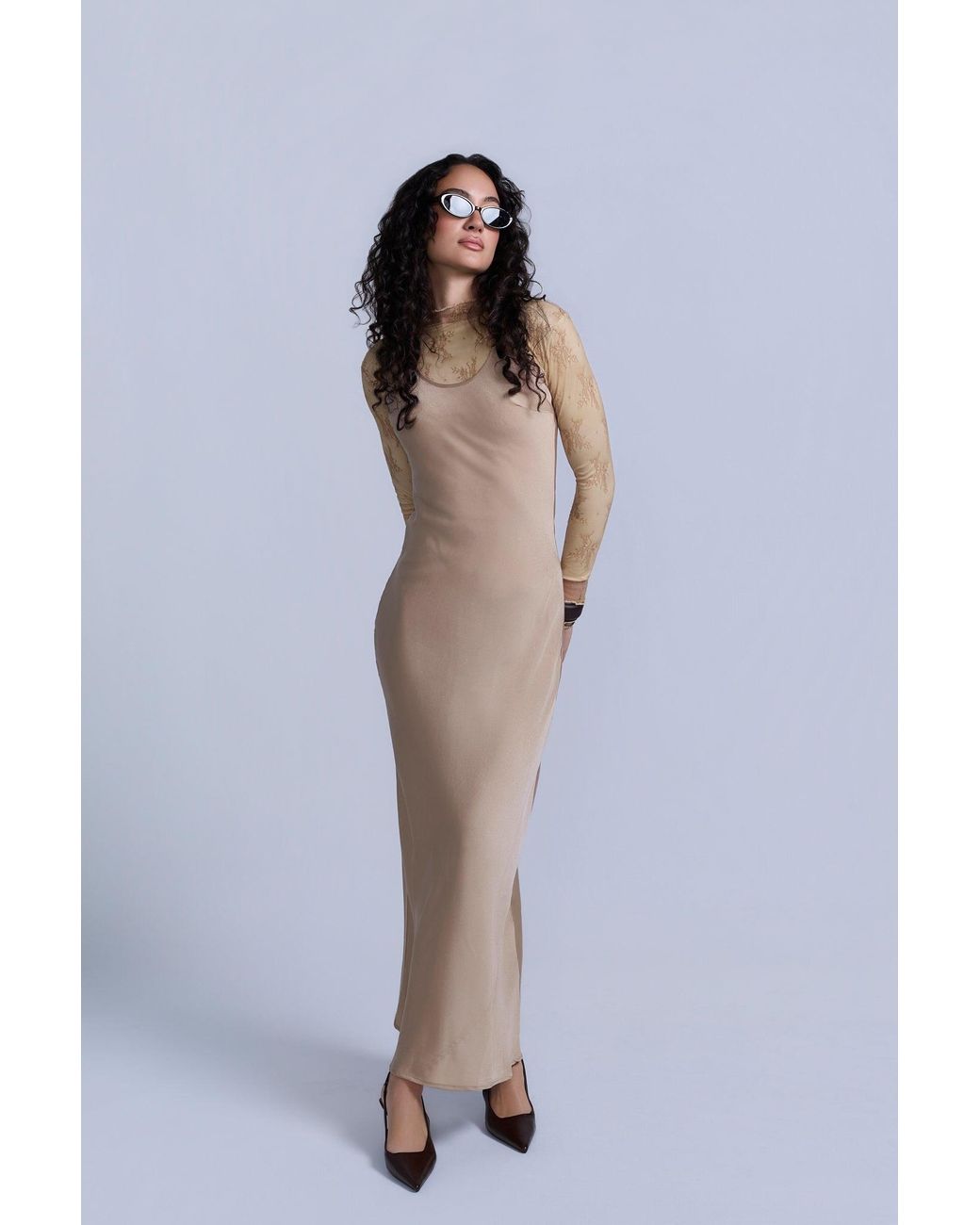 Rave on Trend Natural Neutrals Slip Jumper Dress