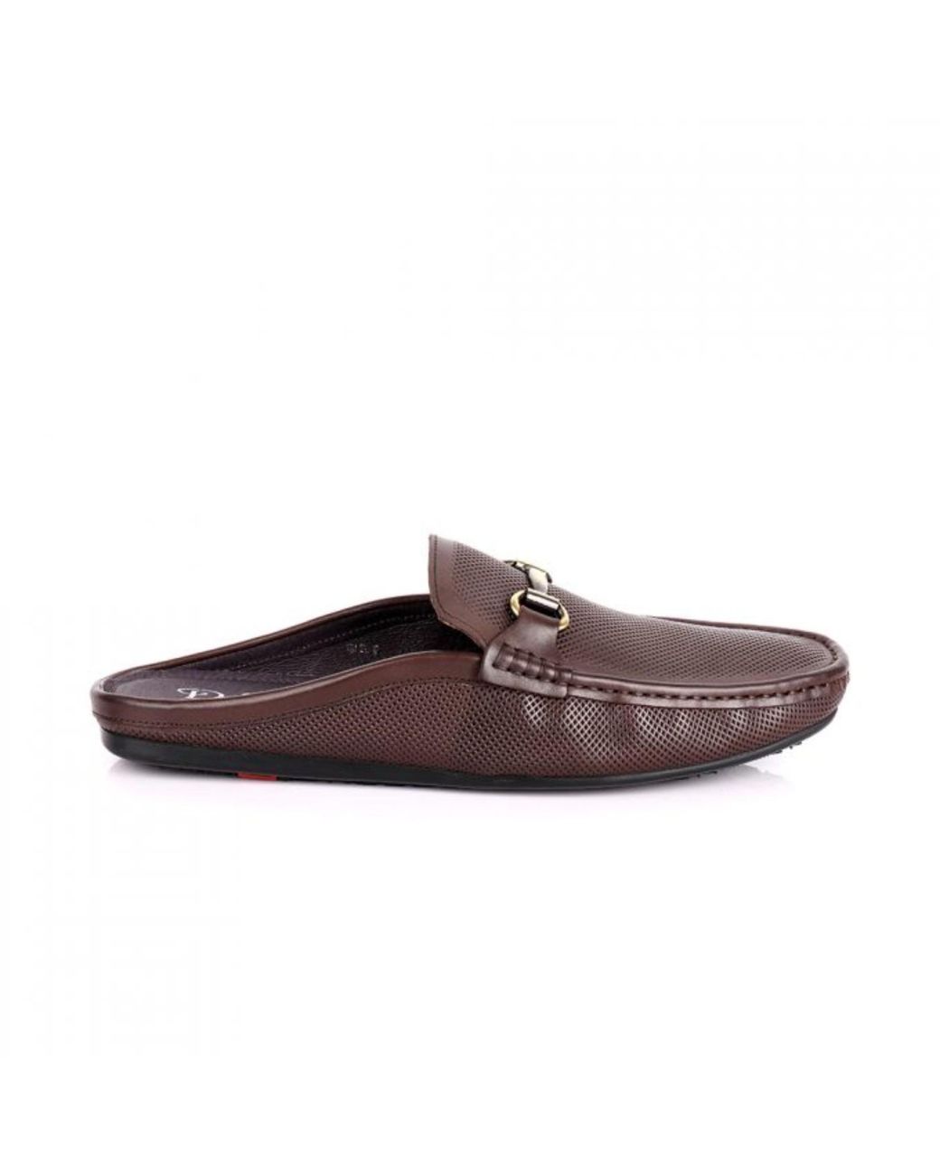 DAVID WEJ Brown Soft Leather Slip On Loafers With Buckle – for men