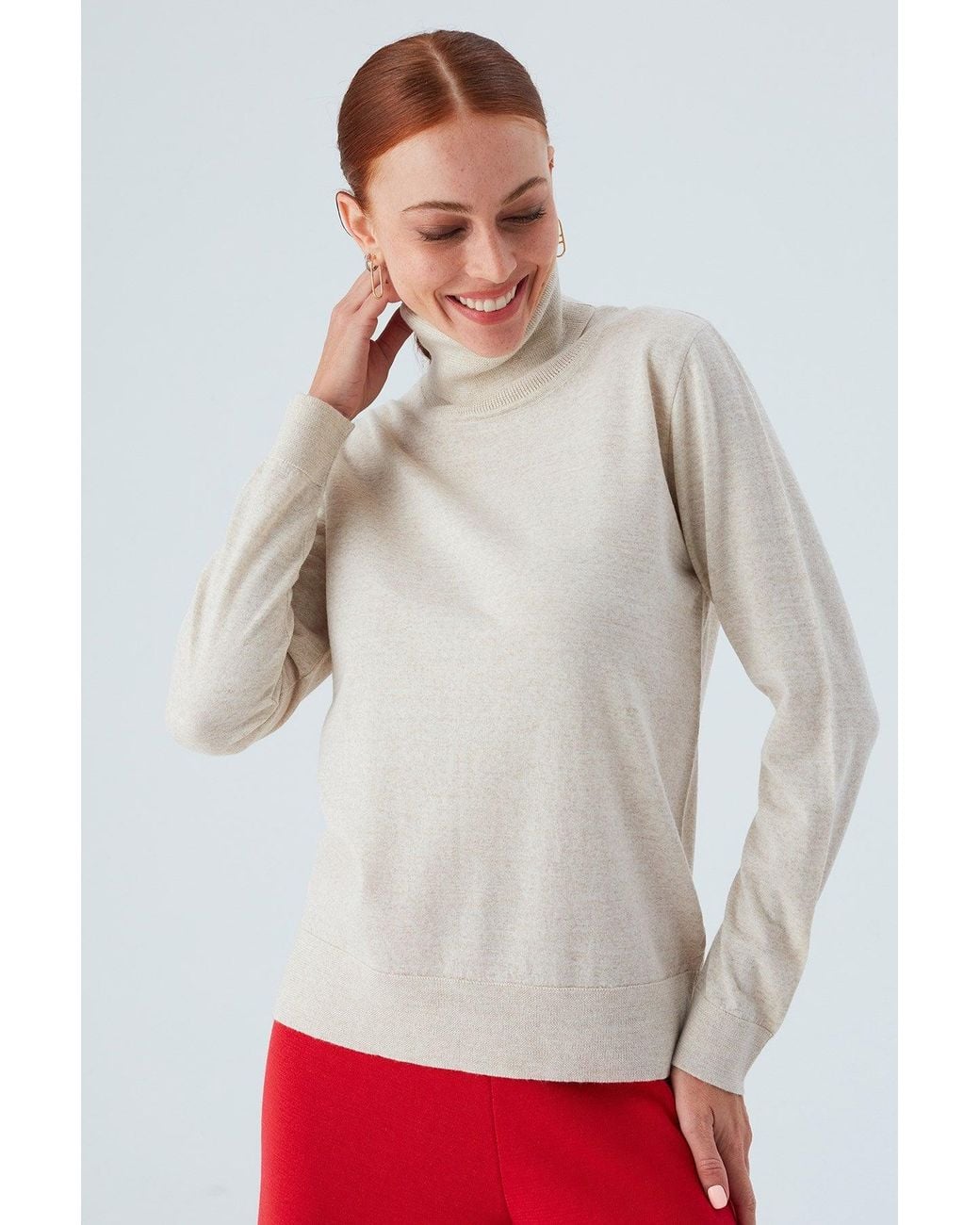 Peraluna Natural Neutrals Valeria Fine Turtleneck Pullover