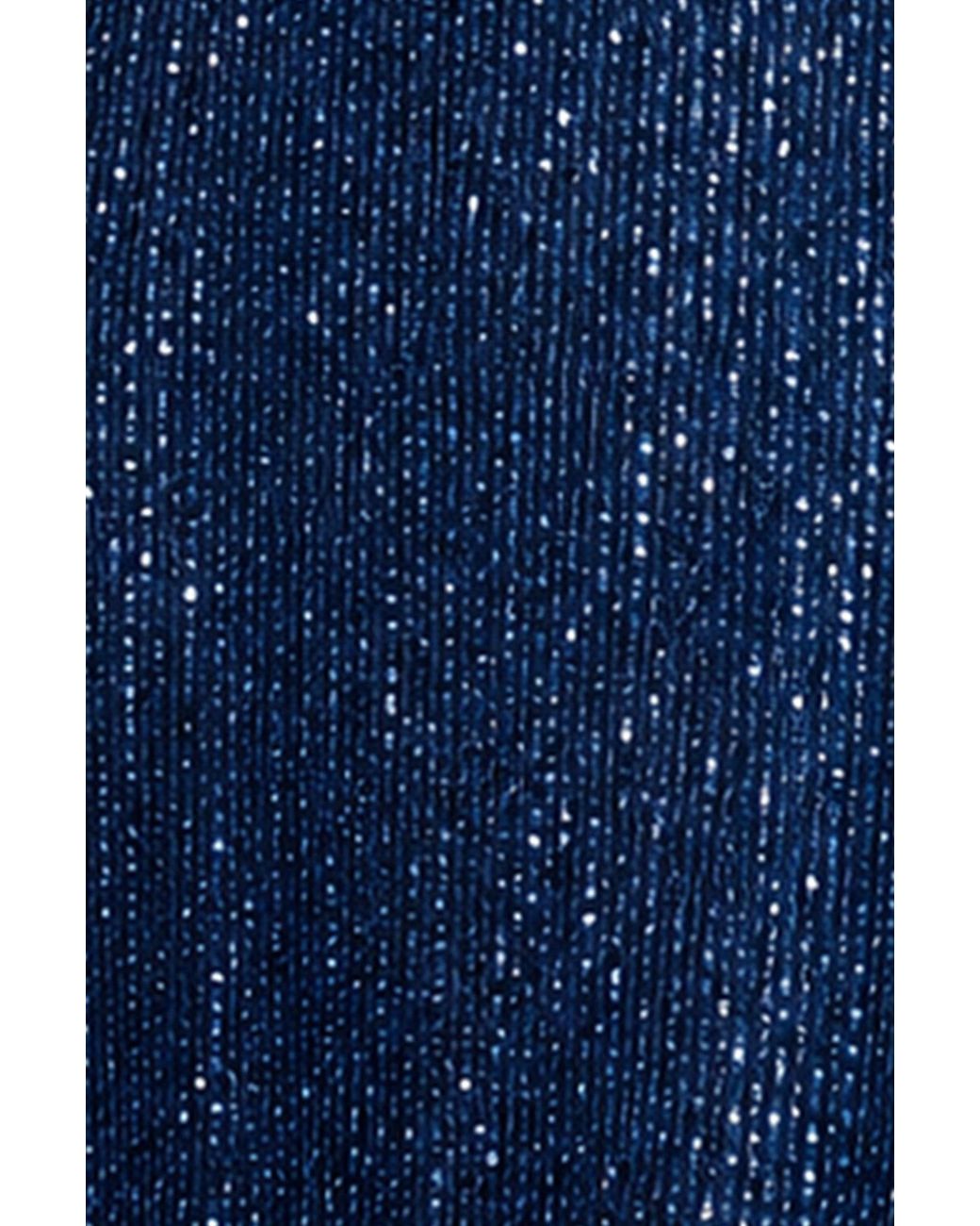 Yumi' Blue Sequin Long Sleeve Midi Dress