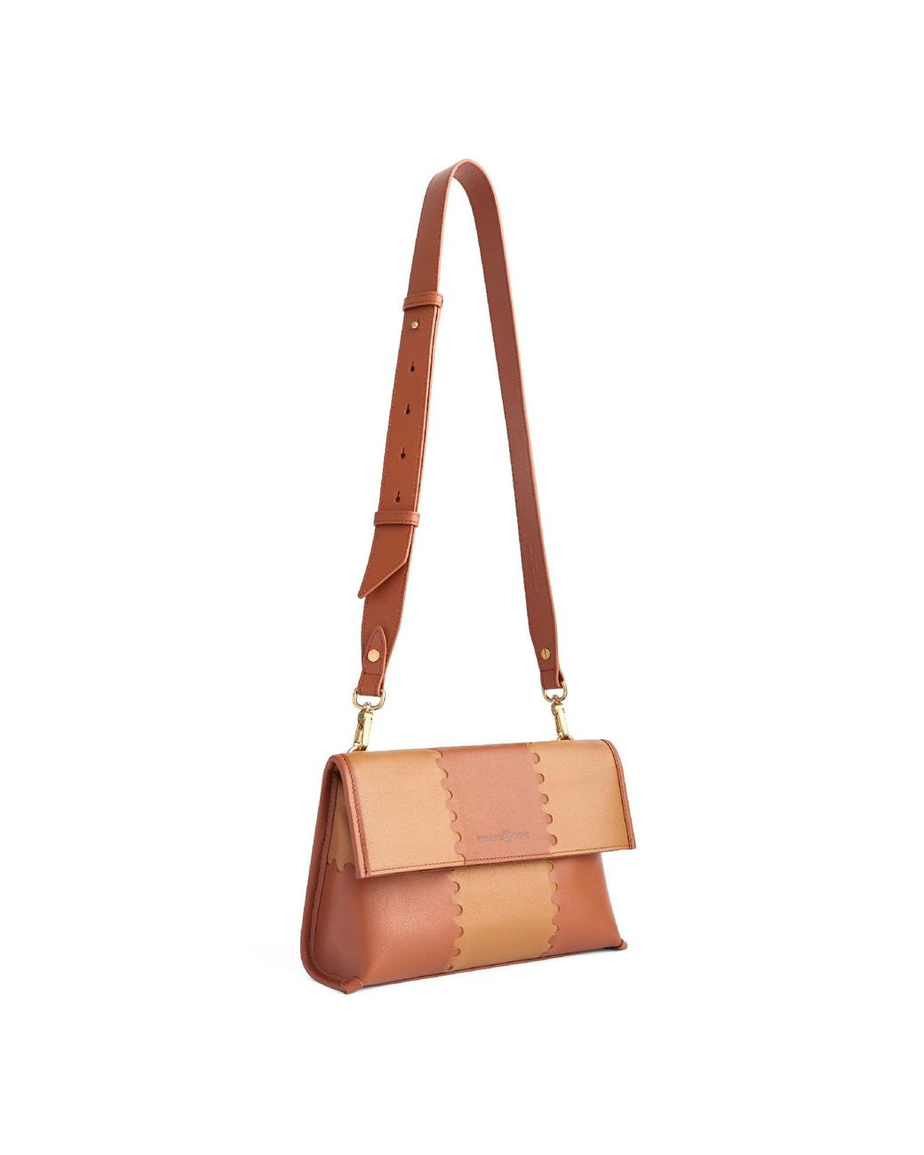 Orange Cube White Square Stitch Messenger Bag