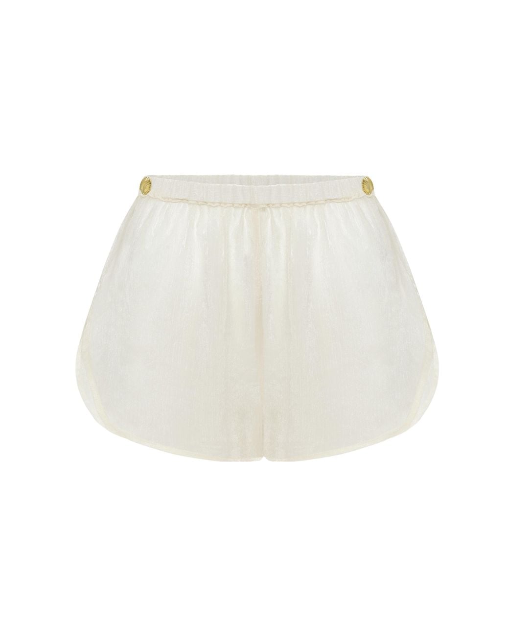 Adriana Pappas Designs White Stella Shorts Champagne