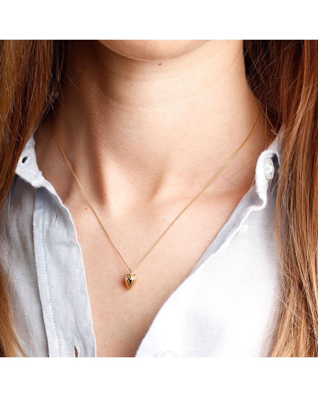 Lee Renee Metallic Strawberry Necklace