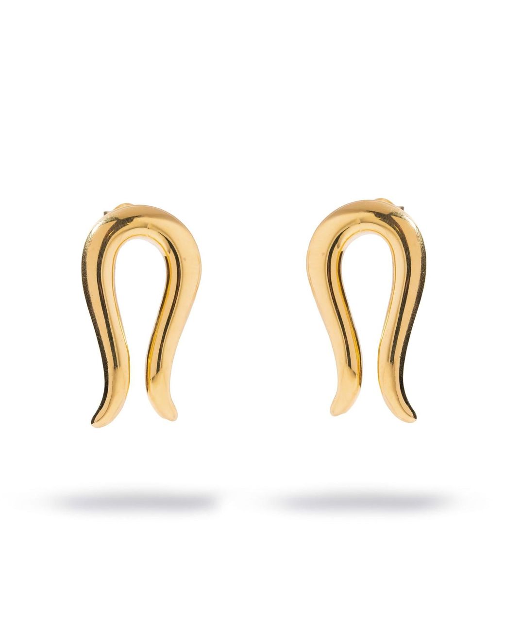 Ebru Jewelry Metallic Golden Horseshoe Statement Stud Earrings