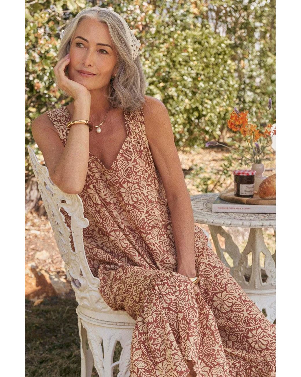 Adrift Clothing Pink Neutrals Zara Gathered Sun Dress