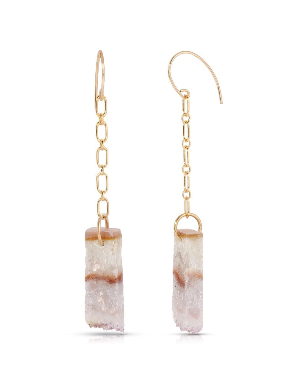 Heather Hawkins Jewelry Metallic Bohemian Amethyst Slice Earrings