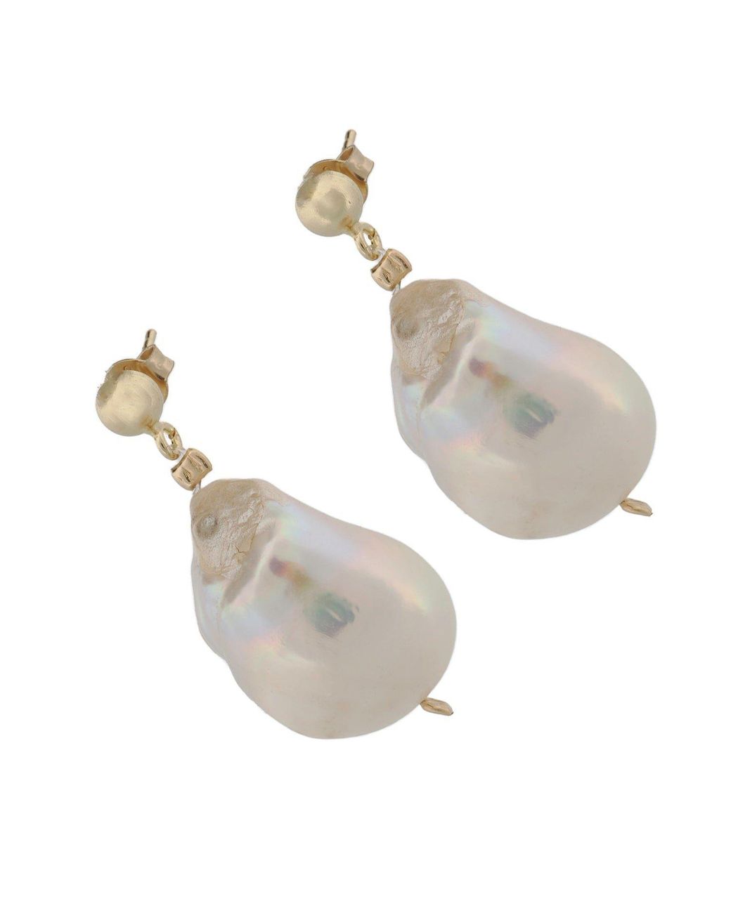 Ebru Jewelry White Bold Baroque Pearl & Stud Earrings