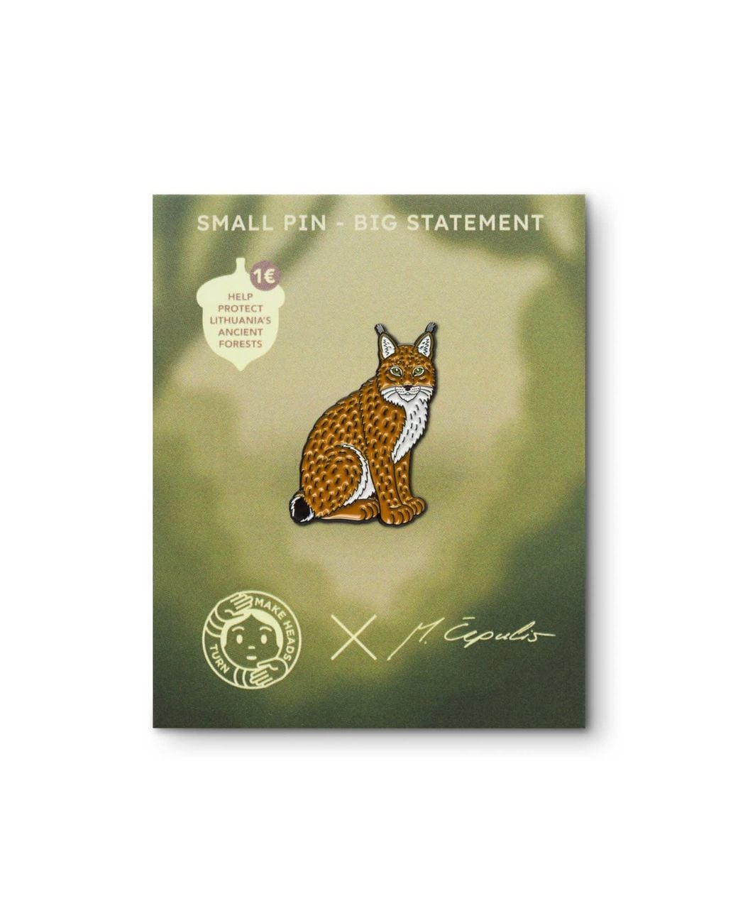 Make Heads Turn Metallic Enamel Pin Lynx